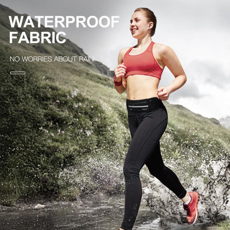 Jueachy حزام جويشي للجري للنساء حزام خصر مقاوم للماء حافظة فاني للجري حافظة هاتف قابلة للتعديل حزام رياضي للنقود مع منفذ سماعة الرأس - Image 2